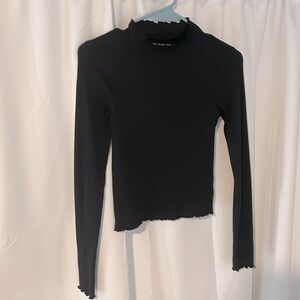 super soft black half turtleneck long sleeve